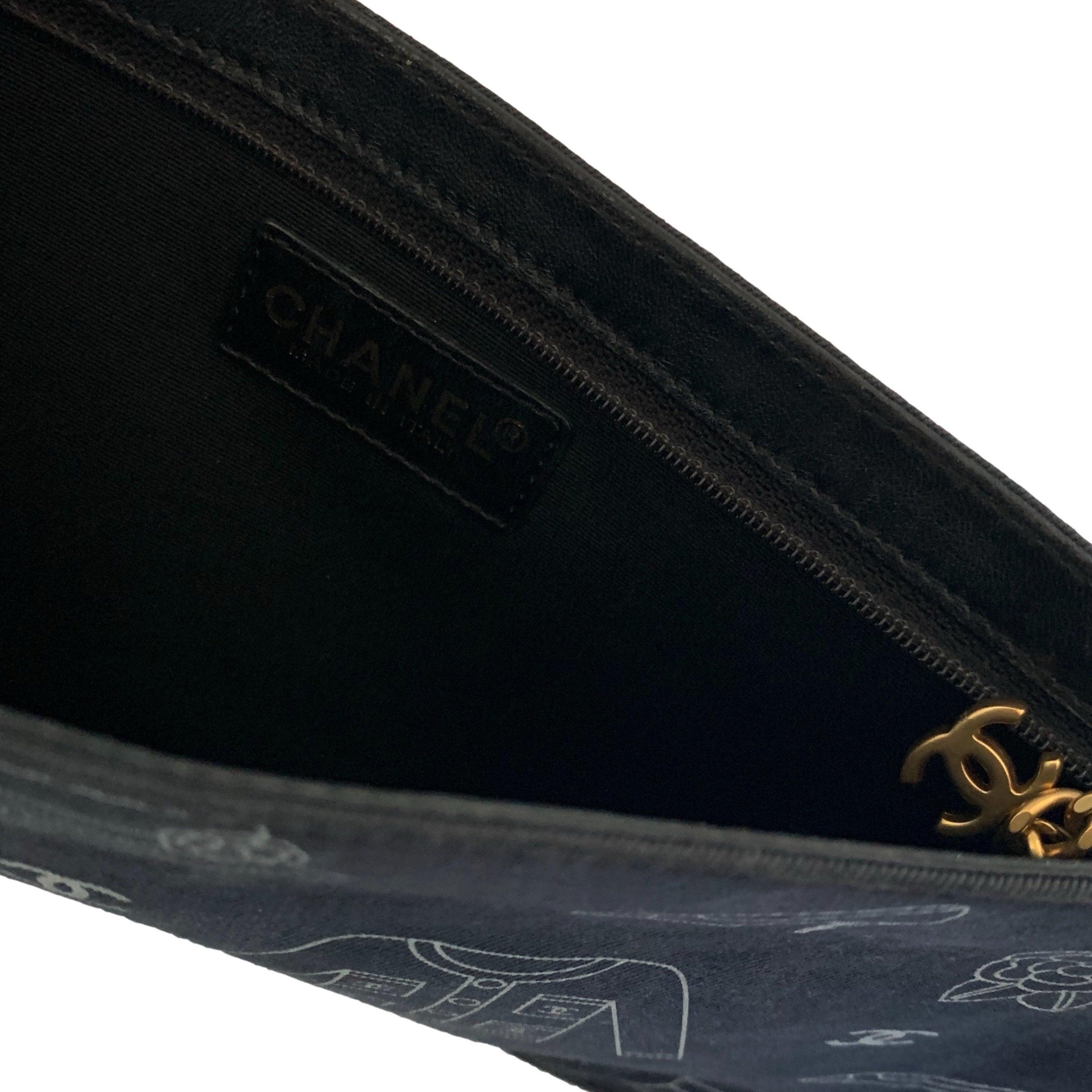 Chanel Black Icon Print Canvas Shoulder Bag - Image 6