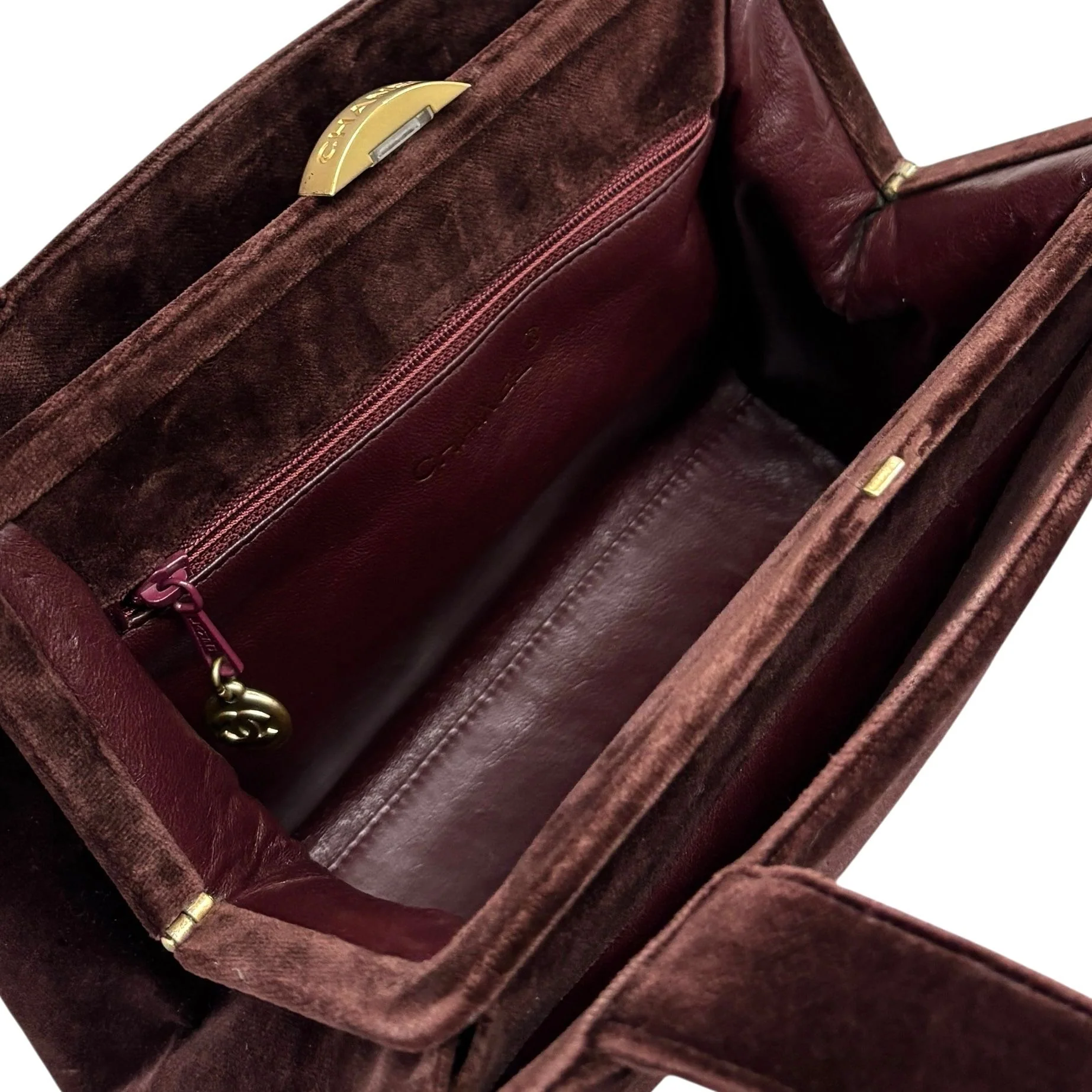 Chanel Brown Velvet Mini Top Handle Bag - Image 4