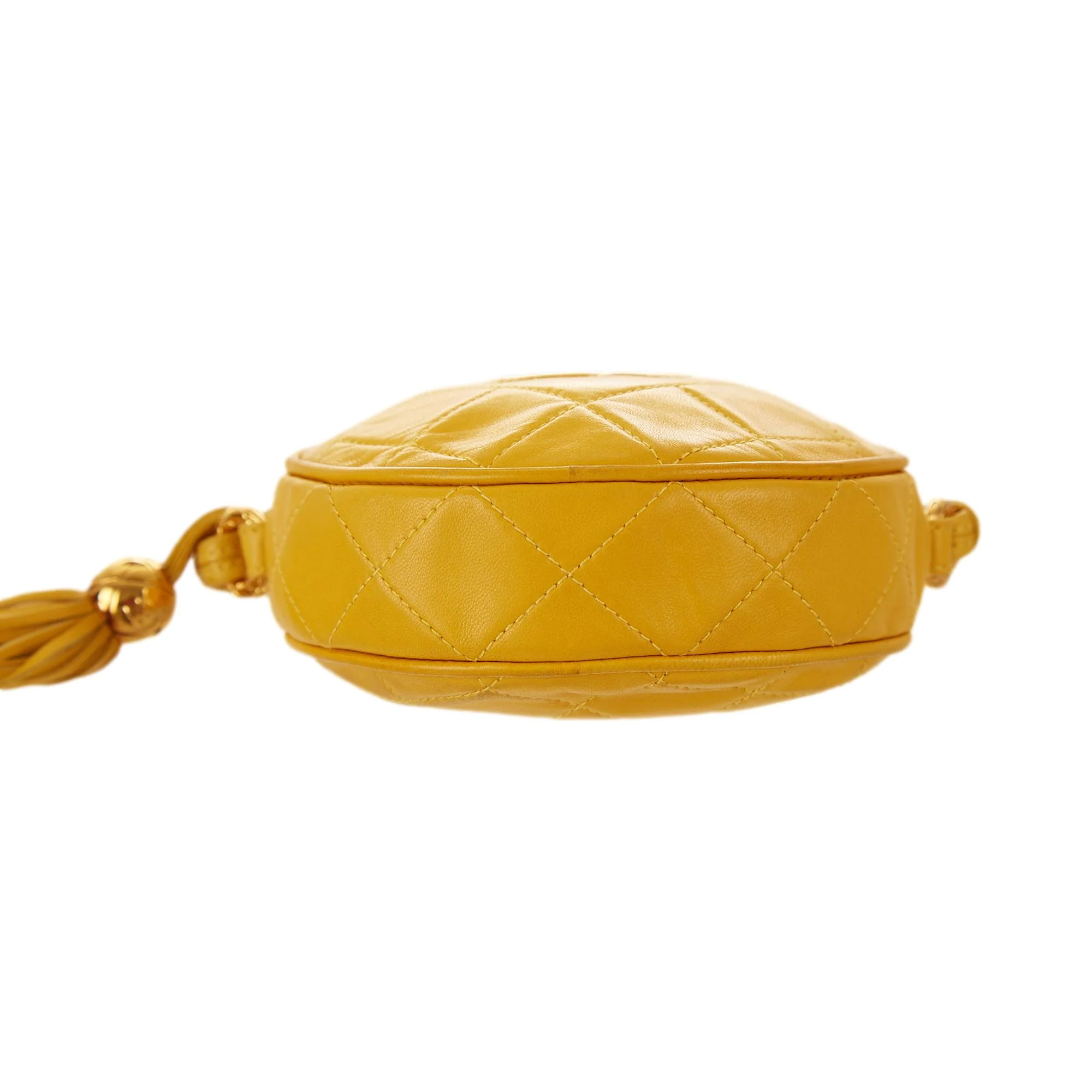 Chanel Yellow Mini Round Tassel Shoulder Bag - Image 3