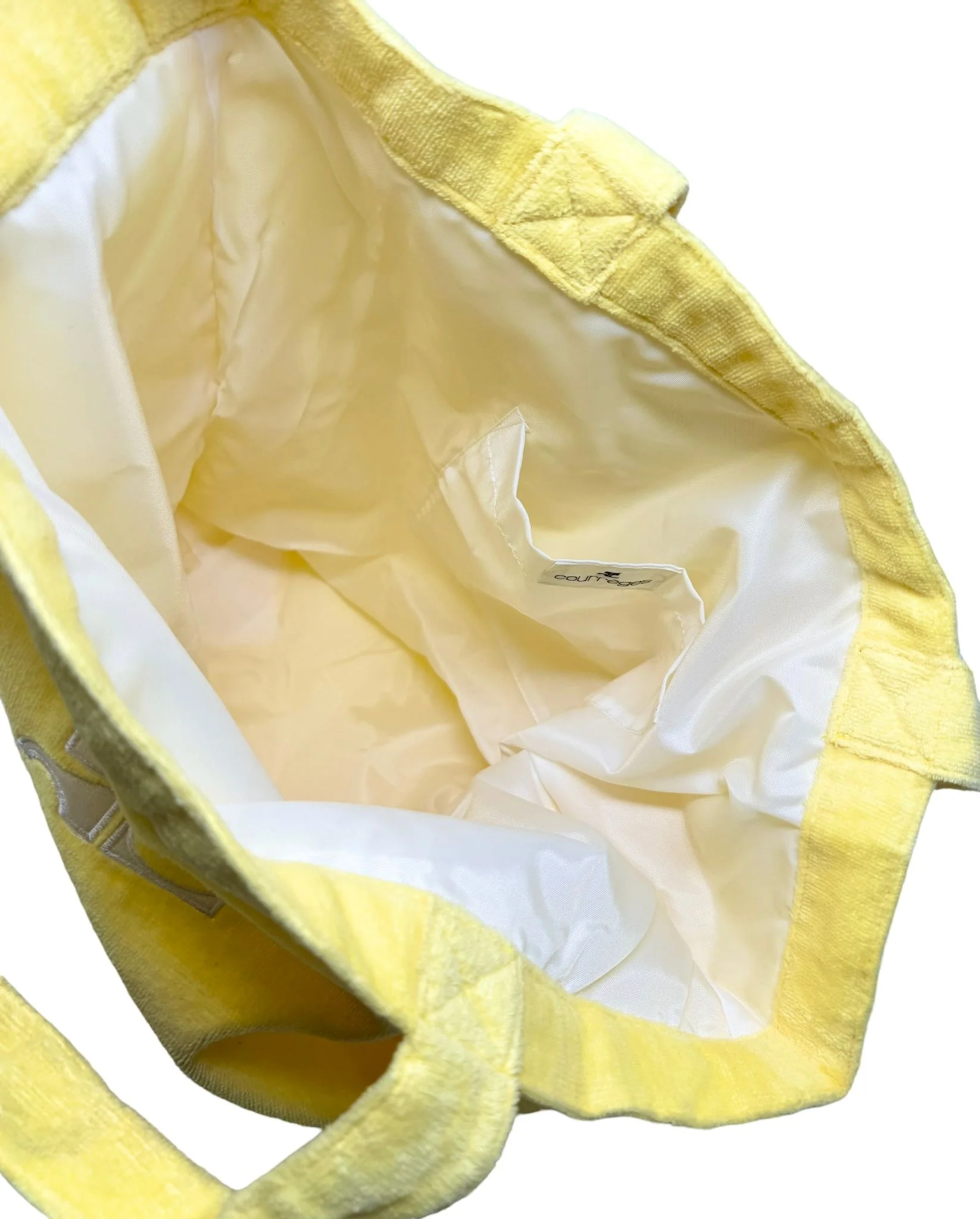 Courreges Yellow Terry Cloth Tote - Image 3