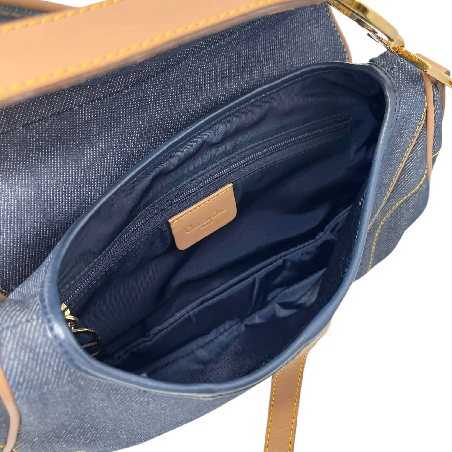 Dior Denim Double Saddle Bag - Image 3