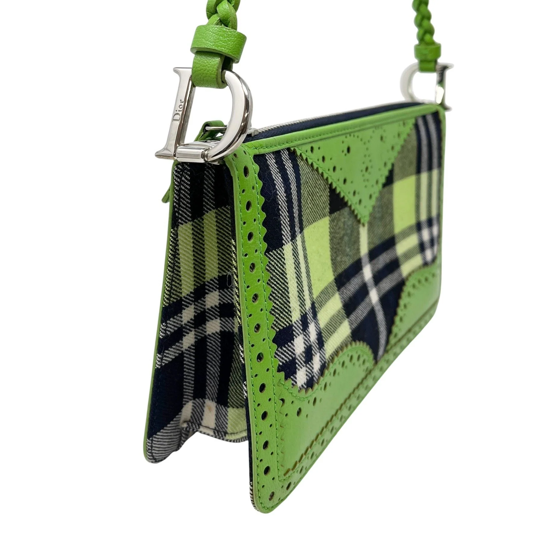 Dior Green Plaid Shoulder Bag - Image 3