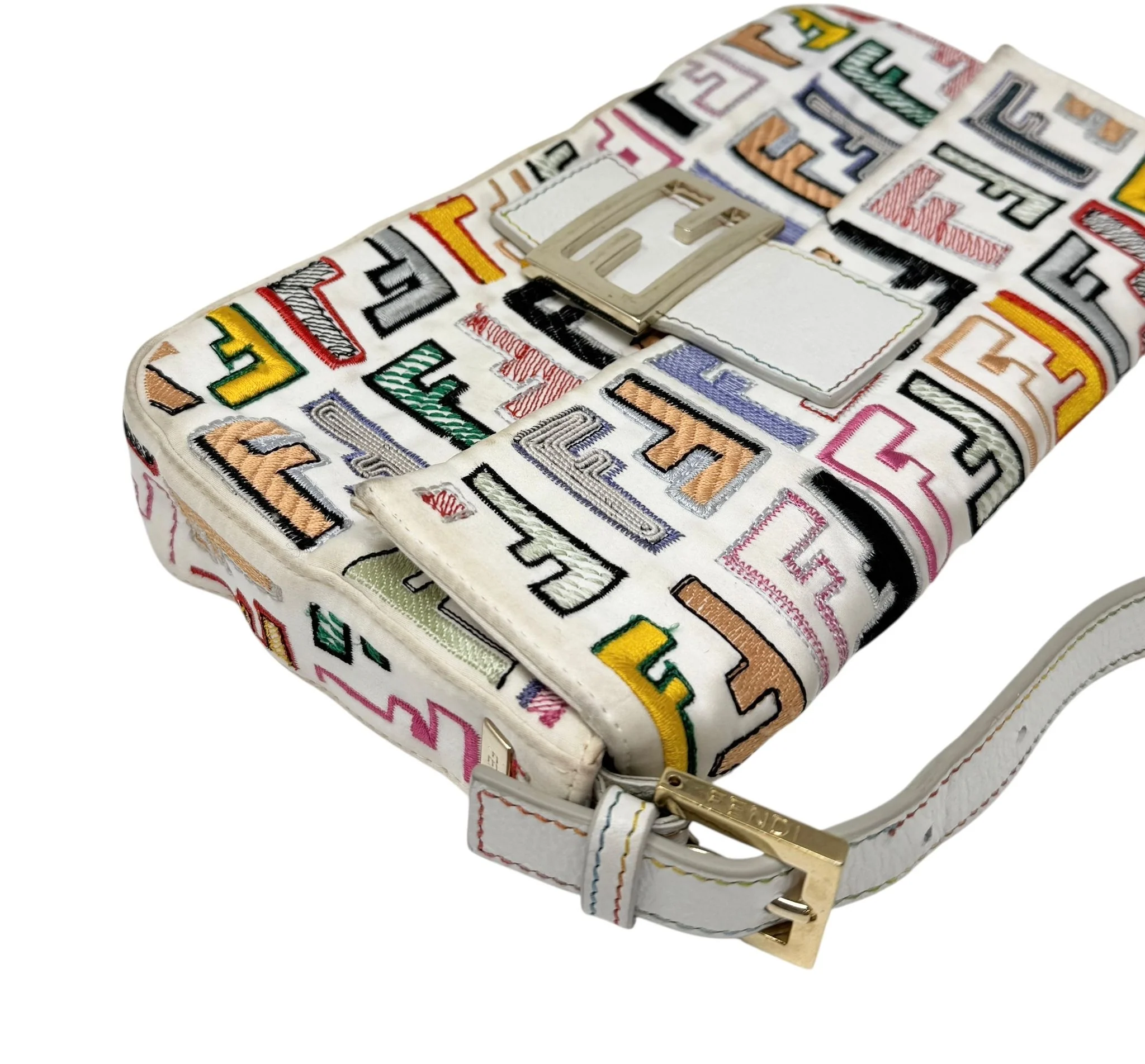 Fendi Multicolor Logo 2way Baguette - Image 5