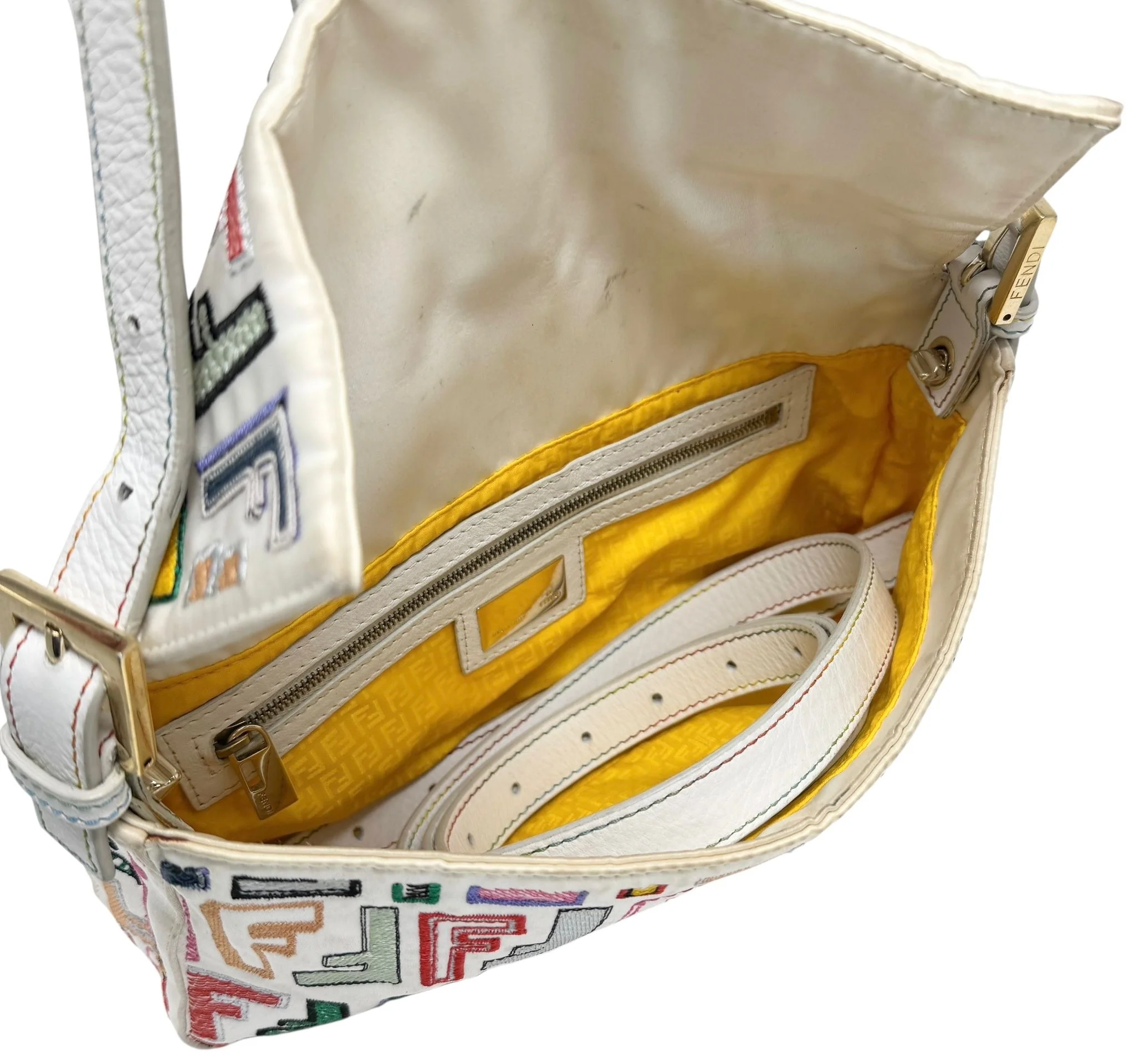 Fendi Multicolor Logo 2way Baguette - Image 6