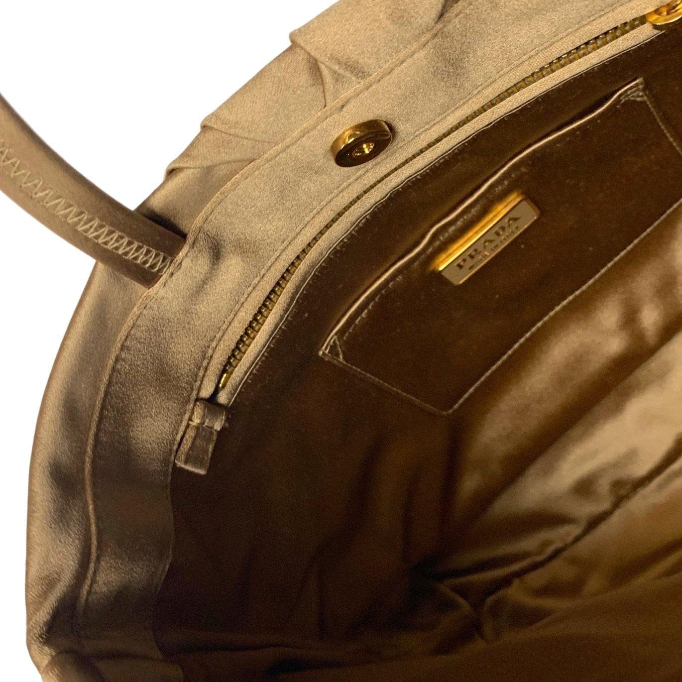 Prada Gold Satin Mini Top Handle Bag - Image 4