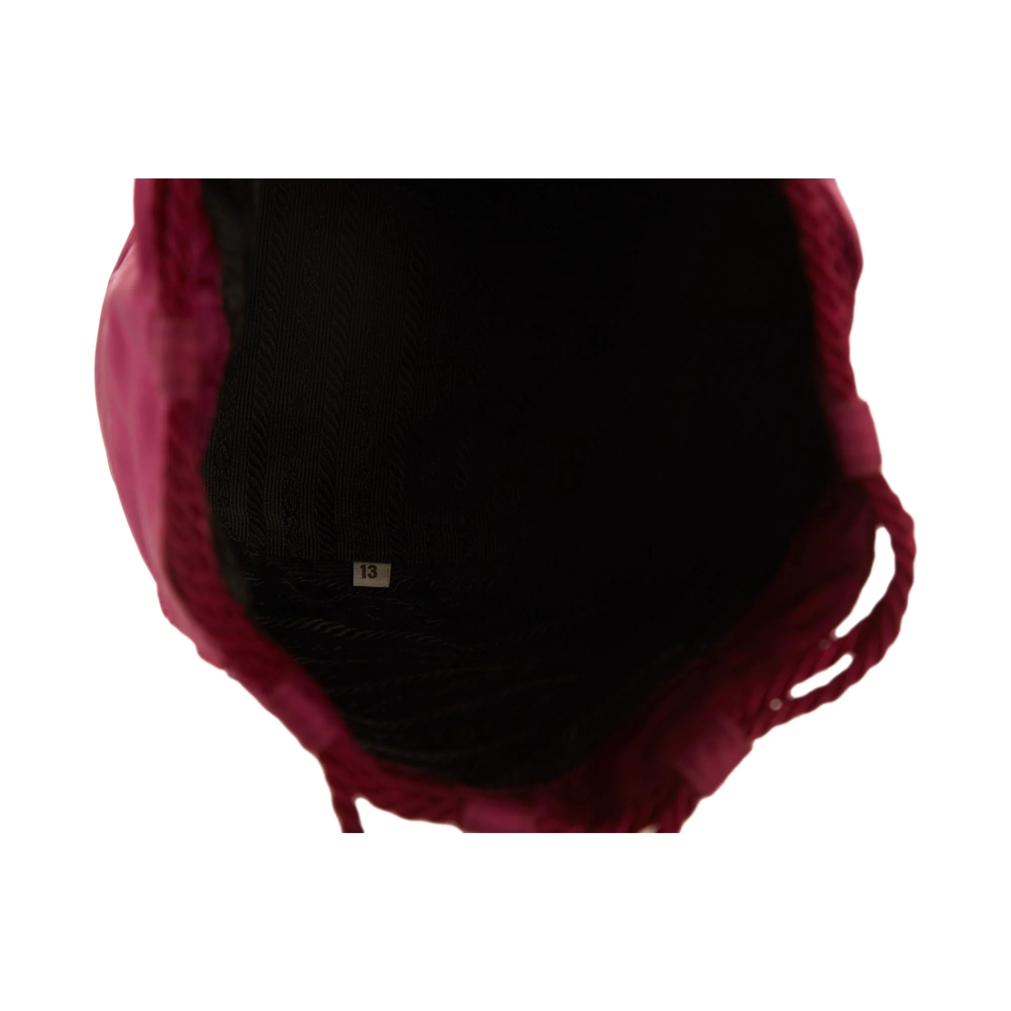 Prada Purple Beaded Logo Drawstring Bag - Image 4